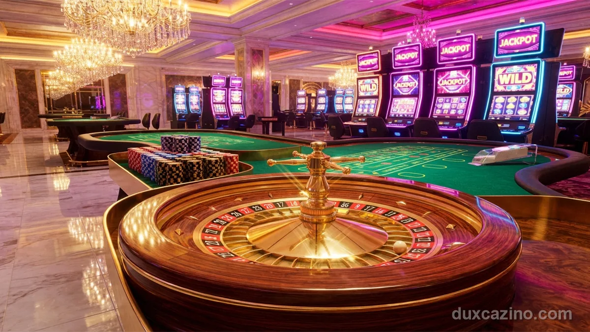 Dux Casino officiële live dealer tafels en spelshows studio